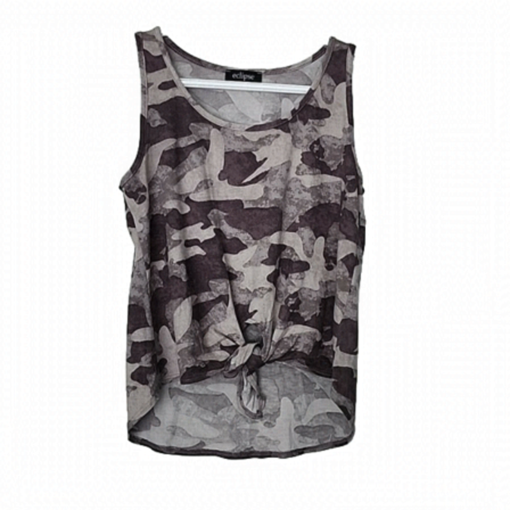 Eclipse XS camo tank top dark light grey gray